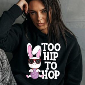 Maroutee Too Hip To Hop Bunny Sunglasses Easter Day Hoodie