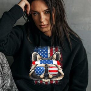Maroutee USA Patriotic Raccoon Trash Panda Hoodie