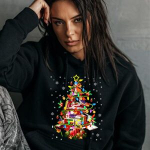Maroutee Xmas Tree Library Tree Book Hoodie