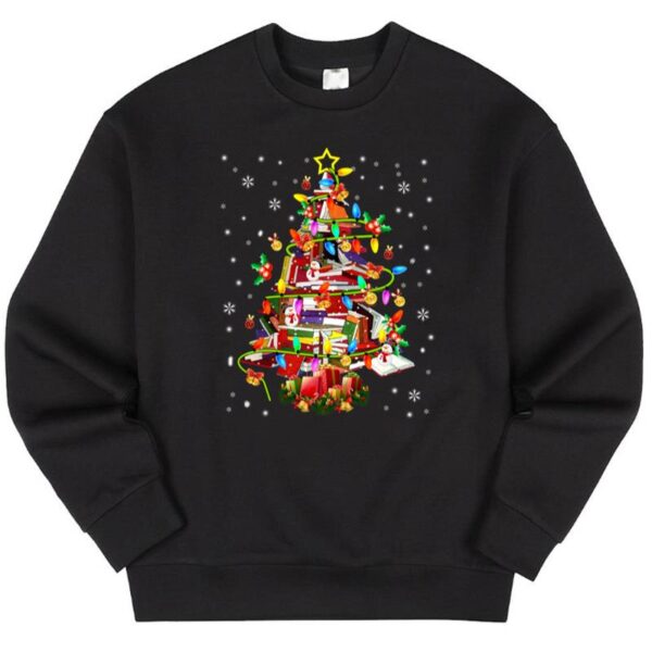 Maroutee Xmas Tree Library Tree Book Sweater
